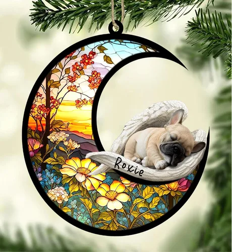 Vista 118 de Atrapasoles conmemorativo personalizado para perros, adorno navideño de Airedale Terrier, recuerdo por pérdida de mascota, regalos conmemorativos
