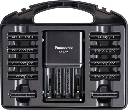 Vista 4 de Panasonic K-KJ55KHC86A Eneloop pro - Baterías recargables de alta capacidad 8AA, 6AAA y Panasonic BK-4HCCA12FA pro AAA de alta capacidad Ni-MH
