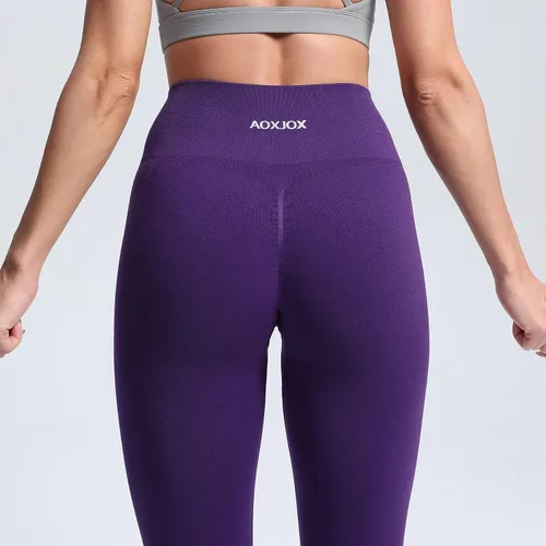 Vista 5 de Aoxjox Seamless Scrunch Legging for Women Asset Tummy Control Workout Gym Fitness Sport Active Yoga Pants