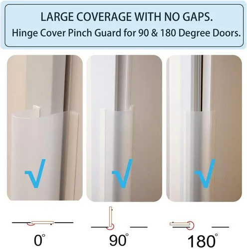 Vista 6 de Protector de pellizco de puerta a prueba de bebés, cubierta de bisagra de puerta, protector de puerta para seguridad de los dedos de los niños