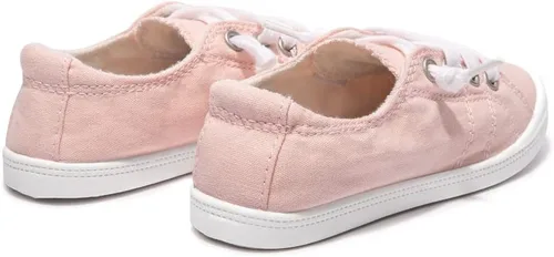Vista 4 de Zapatos deportivos de lona para niños y niñas, zapatos de moda casuales de caña baja, cómodos zapatos para caminar con cordones