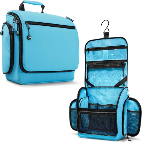 Vista 25 de VENTURE 4TH Neceser de viaje colgante para mujeres y hombres - Organizador grande de artículos de tocador con 18 compartimentos, bolsa extraíble