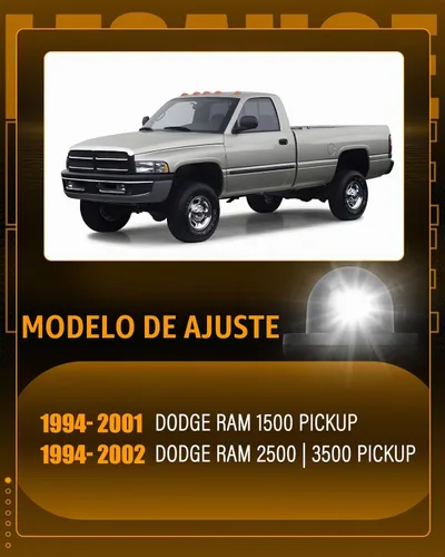 Vista 7 de LESAUCE Kit de luces LED para matrícula para Dodge Ram 1500 Pickup 1994-2001, Dodge Ram 2500/3500 1994-2002 Pickup - LED blanco de 6000 K, carcasa