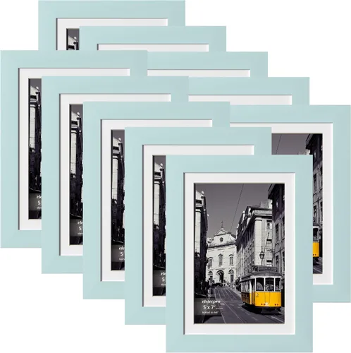 Vista 27 de eletecpro Juego de 5 marcos de fotos de 8 x 10 pulgadas, collage de fotos, decoración de pared, fotos de 5 x 7 con paspartú o de 8 x 10 pulgadas sin