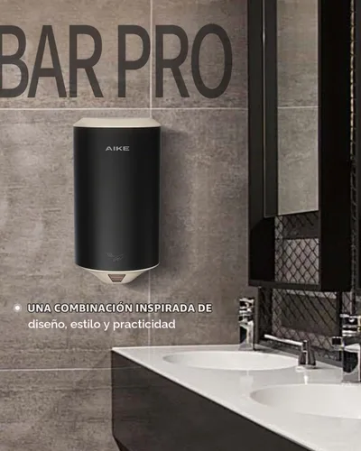 Vista 7 de AIKE Secador de manos Air Foce,UL aprobado 120V 1350W,Bar Pro MatteBlack Negro