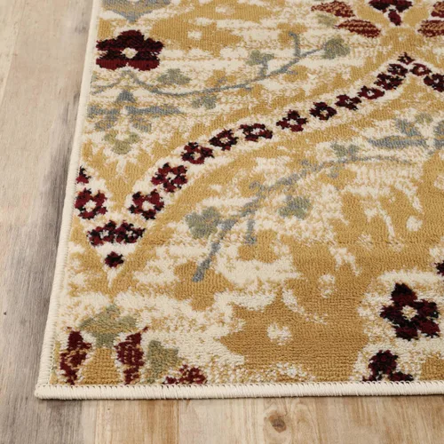 Vista 4 de Superior Elegant Augusta Alfombras florales modernas con respaldo de yute para oficina, dormitorio, entrada, comedor, cocina, colección Augusta