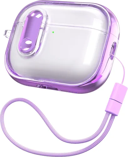 Vista 45 de RFUNGUANGO AirPods Pro Funda Transparente TPU Suave Transparente Blanco