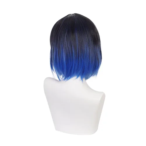 Vista 2 de ZGNGLIZ Peluca de cosplay de anime Hashibira Inosuke para Demon Slayer personajes de Kimetsu no Yaiba, pelucas de cosplay con gorra de peluca gratis