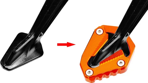 Vista 2 de Placa de extensión para soporte lateral de motocicleta compatible con 1290 Super Adventure S 2021 2022 2023 2024 Soporte de almohadilla de pie