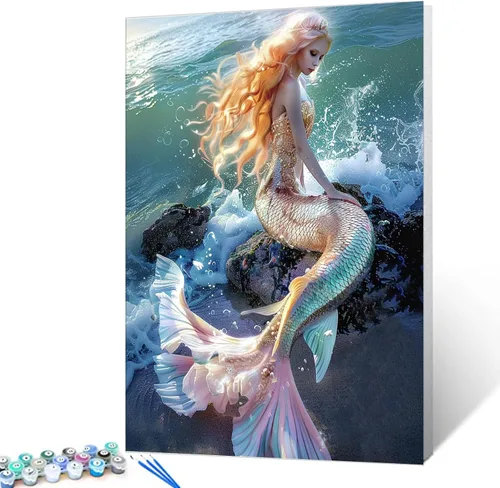 Vista 15 de Pintura por números para adultos, tatuajes de mujeres, pintura por números sobre lienzo, fácil de pintar para principiantes, tatuajes de flores