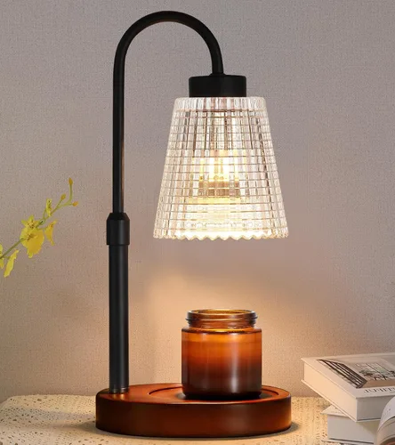 Vista 13 de MEIXISUE - Lámpara calentadora de velas con temporizador y atenuador, regalos de luz ámbar eléctrica para mujeres, lámpara calentadora de cera