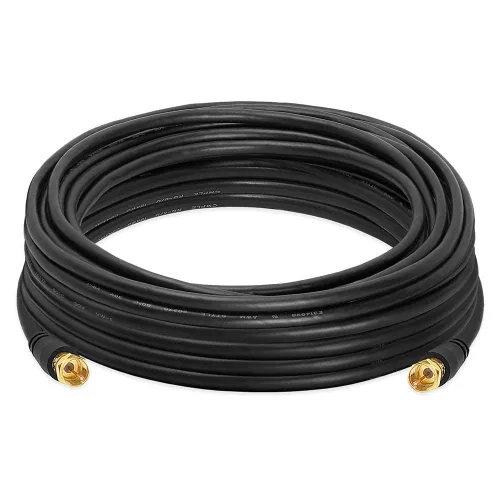 Vista 2 de Cmple - Cable coaxial digital Tipo F macho RG6 Coaxial Audio Digital Video con conector F Cable Satélite - 25 pies Negro