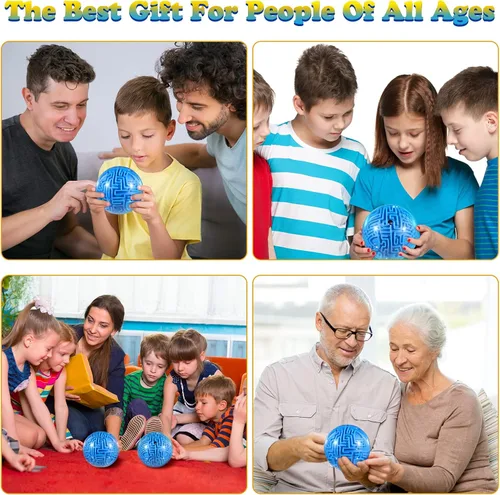 Vista 7 de Sratte Maze Ball 3D Maze Game Puzzle Toy Gifts Gravity Brain Teasers Ball para niños, adolescentes y adultos, desafío difícil (clásico)