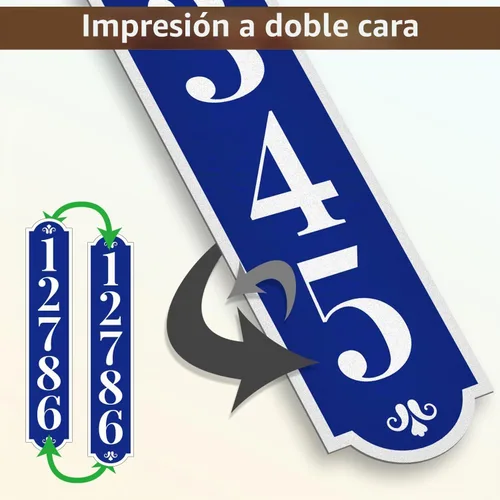 Vista 4 de Letrero de dirección de casa de doble cara, letrero de correo para buzón, letrero de dirección 911 reflectante personalizado, números de casa