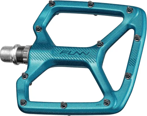 Vista 11 de Funn Python - Pedales planos de bicicleta - Pedales de bicicleta de plataforma ancha para bicicleta de montaña BMX/MTB, eje CrMo de 9/16 pulgadas