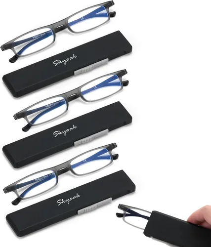 Vista 8 de Lentes de lectura plegables ultraligeros para mujeres y hombres, TR90, bloqueo de luz azul, anti UV, fatiga ocular, plegables, compactos, Negro