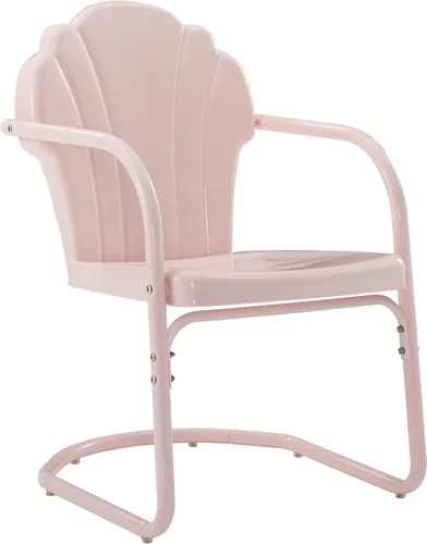 Vista 14 de Crosley Furniture Tulip - Juego de 2 sillas para exteriores, sillas de patio de metal retro para comedor, porche, terraza, balcón, satén rojo oscuro