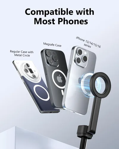 Vista 4 de UBeesize Trípode magnético para iPhone con control remoto, soporte de teléfono extensible de 64'' para grabación de video/vlogging, soporte N52