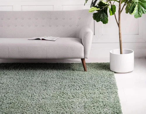 Vista 256 de Unique Loom Colección Davos Shag - Alfombra Lino