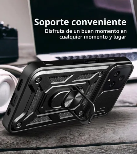 Vista 7 de Funda para T-Mobile REVVL V Plus 5G con [2 unidades] Protector de pantalla de vidrio templado, para TCL T-Mobile Revvl V+ 5G [grado militar] Negro