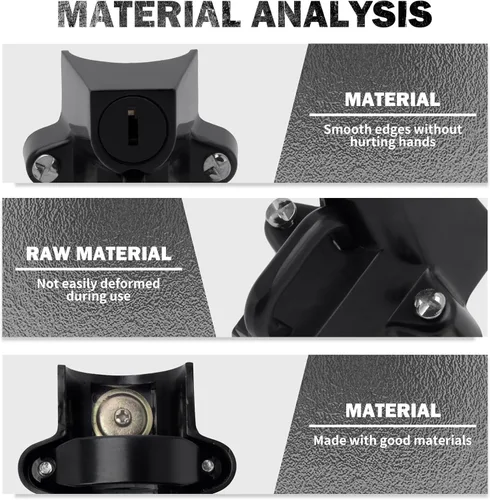 Vista 6 de Kit de bloqueo de seguridad para casco de motocicleta para tubos de 7/8" a 1 1/4" de diámetro para Harley Chrome (negro)
