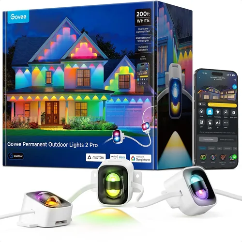 Vista 11 de Govee Luces permanentes para exteriores 2 Pro, 100 pies con IP68 Blanco
