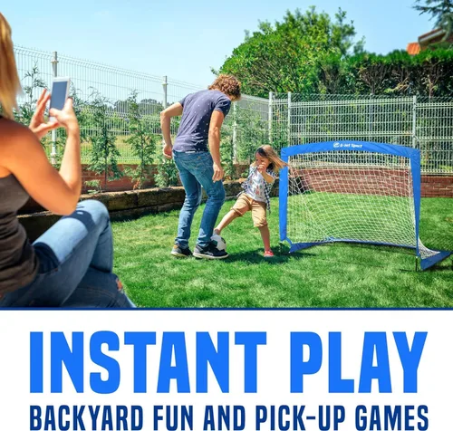 Vista 5 de Red de fútbol para porterías de fútbol, porterías de fútbol emergentes para niños para práctica y entrenamiento en el patio trasero, portátil