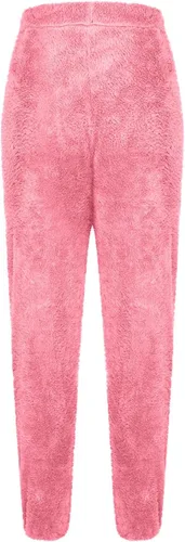 Vista 5 de Fleece Khaki Pants for Women Thickened Plush Solid Warm Trousers Elastic Waist Straight Winter Long Sweatpants