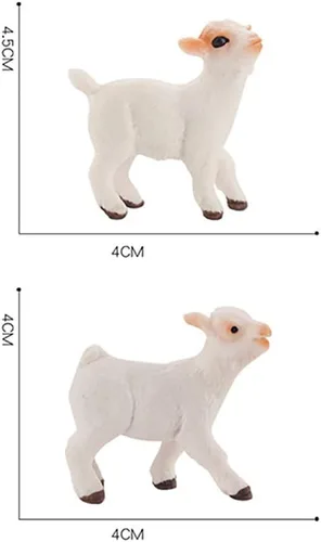 Vista 4 de BLAPNK 3 piezas de figuras realistas de ovejas y animales, figuras de juguete para pasteles, colección de figuras familiares de granero, cabra