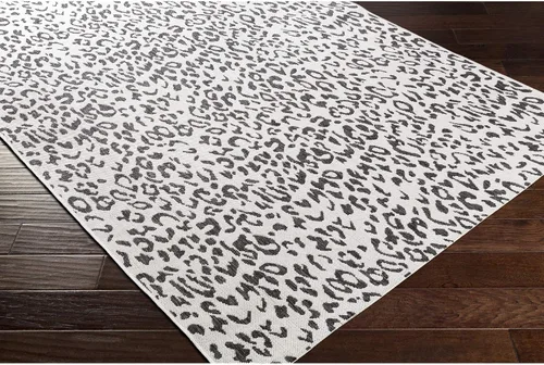 Vista 5 de Livabliss Esperanza - Alfombra de leopardo para exteriores, 2 x 2 pies 11 pulgadas, negro/blanco