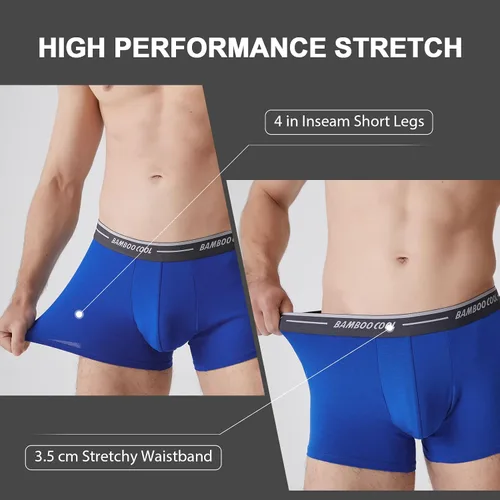 Vista 3 de BAMBOO COOL Ropa interior para hombre, con bolsa 3D, ultra suave, para hombre, ropa interior deportiva elástica