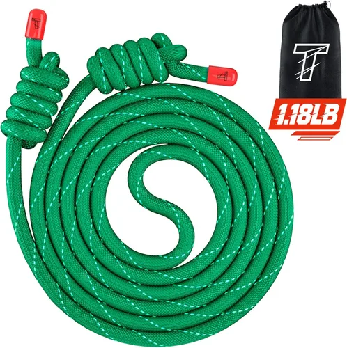 Vista 10 de Flow Rope Exercise Jump Rope For Fitness, Working Out, Flow with 9 Ft Adjustable Double Woven Workout Rope For Men, Women, Beginners' Training