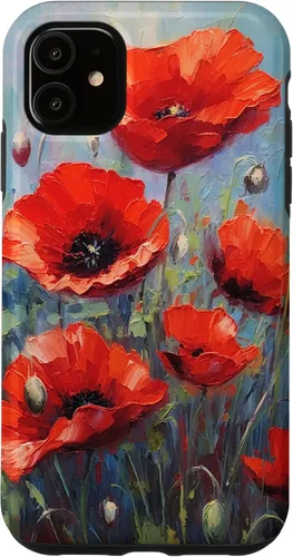 Vista 8 de Funda para iPhone 12/12 Pro Red Poppies Flowers In A Field
