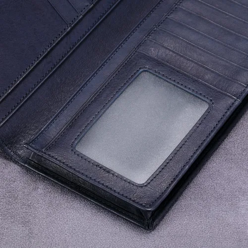 Vista 7 de HISCOW Cartera larga plegable con 15 ranuras para tarjetas de crédito - Piel de becerro italiana