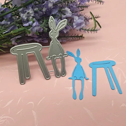 Vista 7 de zzirvepaiv - Lindo troquel de corte de metal de conejo de Pascua para manualidades, manualidades, álbum de fotos, decoración de conejito troquelado