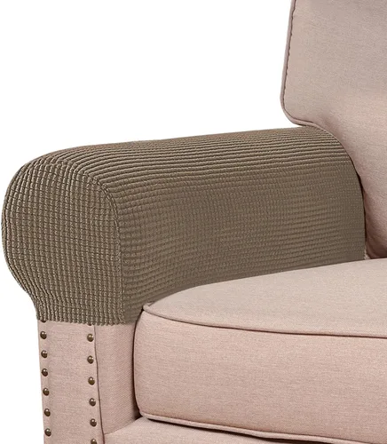 Vista 18 de Turquoize Fundas elásticas para reposabrazos para sillas y sofás, fundas para reposabrazos de sofá de elastano y jacquard, protector de muebles
