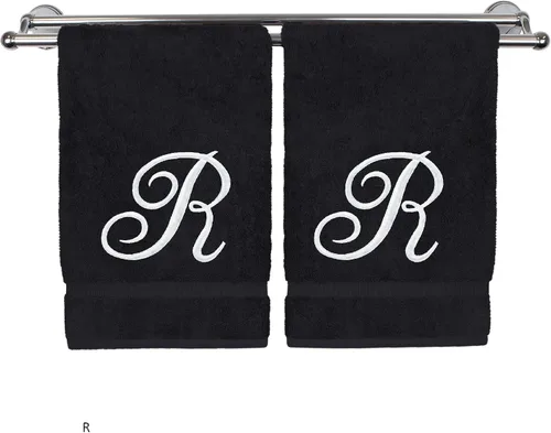 Vista 64 de Toalla de mano con monograma, regalo personalizado, 16 x 30 pulgadas, extra absorbente, 100% algodón turco, acabado de rizo suave, para baño, cocina