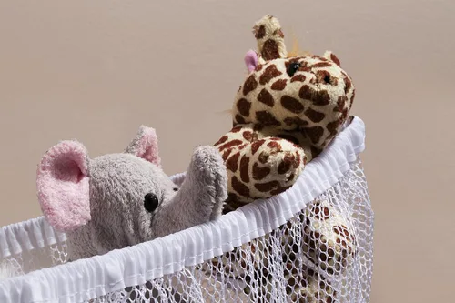 Vista 5 de Hamaca de malla gigante para organizar animales de peluche o juguetes infantiles. , Blanco