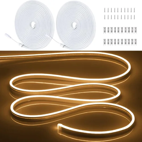 Vista 33 de Tiras de Luces LED de Neón Blancas de 12V - 16.4 Pies Flexibles Impermeables Cortables, Luces de Cuerda de Neón de Silicona Flexible para Cocina