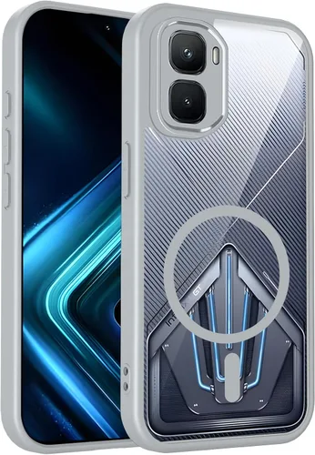 Vista 72 de Funda magnética transparente compatible con Xiaomi 17T, color negro 2 en 1 PC + TPU cubierta de teléfono a prueba de golpes, carcasa protectora