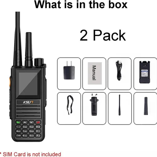 Vista 9 de KSUN - Radio POC con tarjetas SIM, walkie talkies globales, antena de radio bidireccional de mano, red celular de alcance ilimitado, recargable