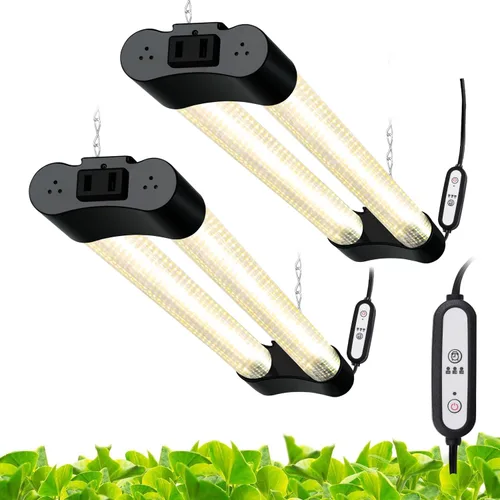 Vista 12 de Hlite Paquete de 2 luces LED de cultivo de 16 pulgadas, luces de cultivo enlazables para plantas de interior, luces de plantas de espectro completo