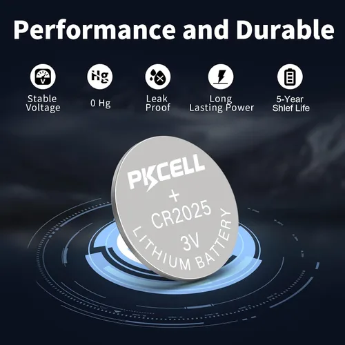Vista 3 de PKCELL CR 2025 Baterías CR2025 3V Batería de litio (paquete de 5)