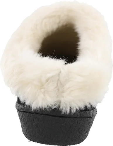 Vista 4 de Clarks Womens Suede Leather Clog Slipper JMS0411B - Warm Plush Faux Fur Lining - Indoor Outdoor House Slippers For Women
