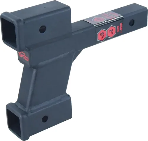 Vista 9 de TOPTOW 64121 - Elevador de extensión de enganche de remolque receptor de 2 pulgadas con elevación/caída de 2 pulgadas, vástago sólido, capacidad