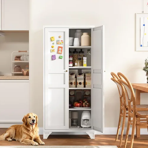 Vista 13 de Yizosh Small Metal Garage Storage Cabinet,Kitchen Pantry Storage Cabinet Negro
