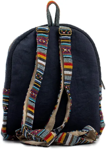 Vista 4 de Freakmandu - Mini mochila de cáñamo color azul bohemio ecológica unisex rústica duradera Multicolor Mini