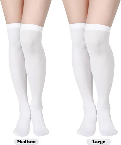 Vista 3 de SATINIOR Calcetines de bota hasta la rodilla para mujer, medias de cosplay de Halloween