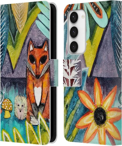Vista 12 de Head Case Designs Officially Licensed Wyanne Quiet Creative Animals 2 Leather Wallet Case Compatible with Samsung Galaxy S23 5G