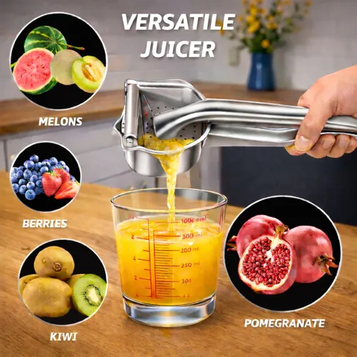 Vista 4 de Exprimidor de limón grande de acero inoxidable - Exprimidor de limón resistente fácil de apretar - Exprimidor ergonómico de cítricos y exprimidor